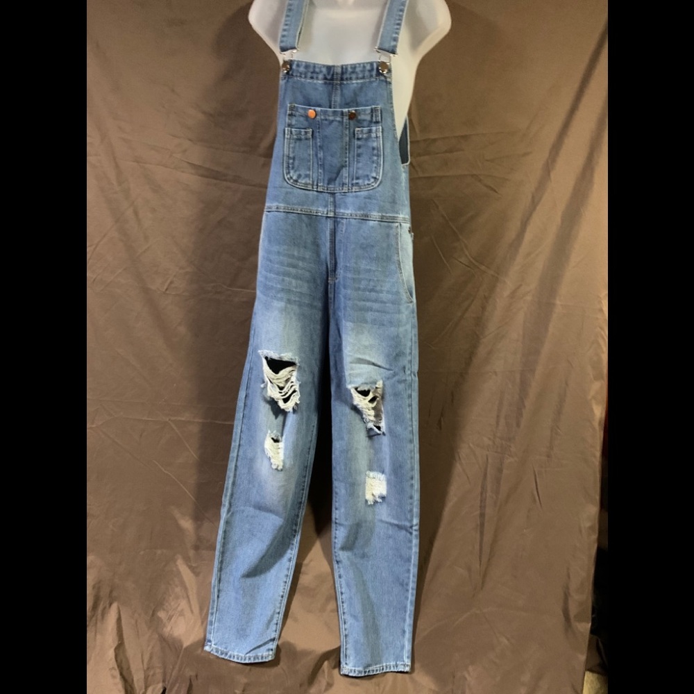Distressed Bib Overalls